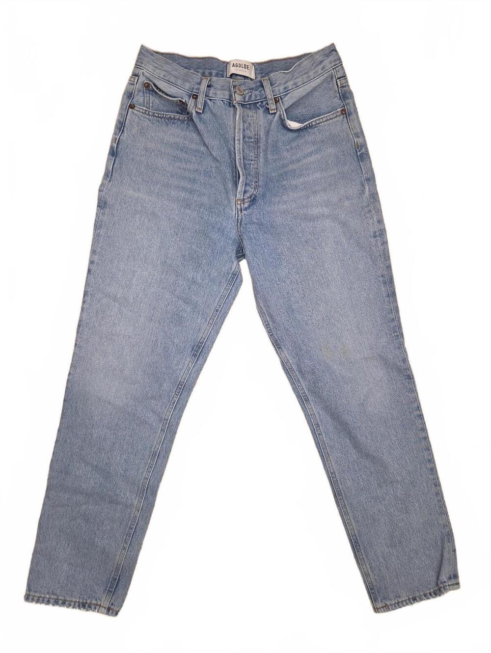 AGOLDE High Rise Straight Leg Cotton Denim Jeans Womens Size 26 Light Wash